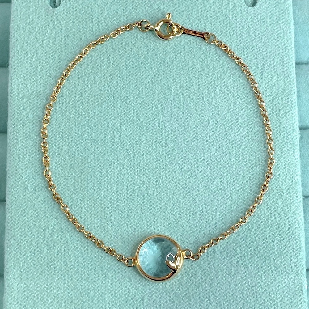 Tiffany yellow gold olive leaf topaz bracelet - Picture 1 of 9
